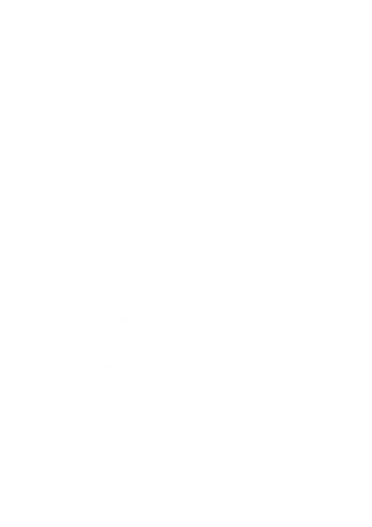 Elegant Invitation Design on Transparent Background