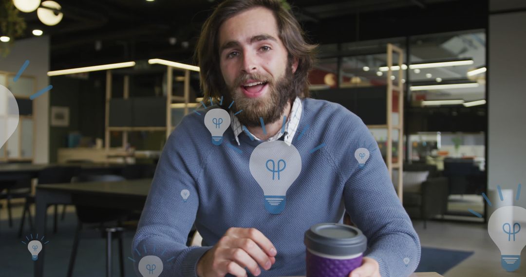 Creative Entrepreneur Virtual Meeting Concept with Ideas