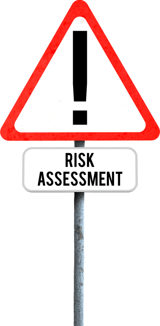 Transparent Warning Risk Assessment Sign Isolated