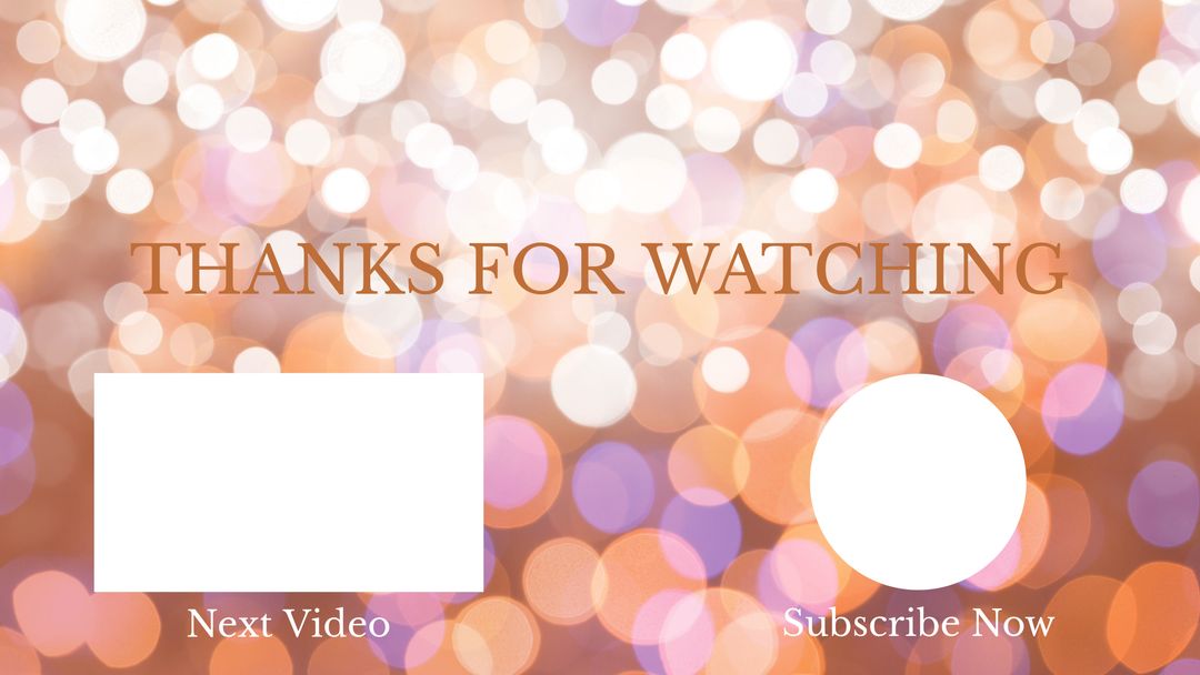 Thanks for Watching Text on Light Spots Background for End Screen - Download Free Stock Templates Pikwizard.com