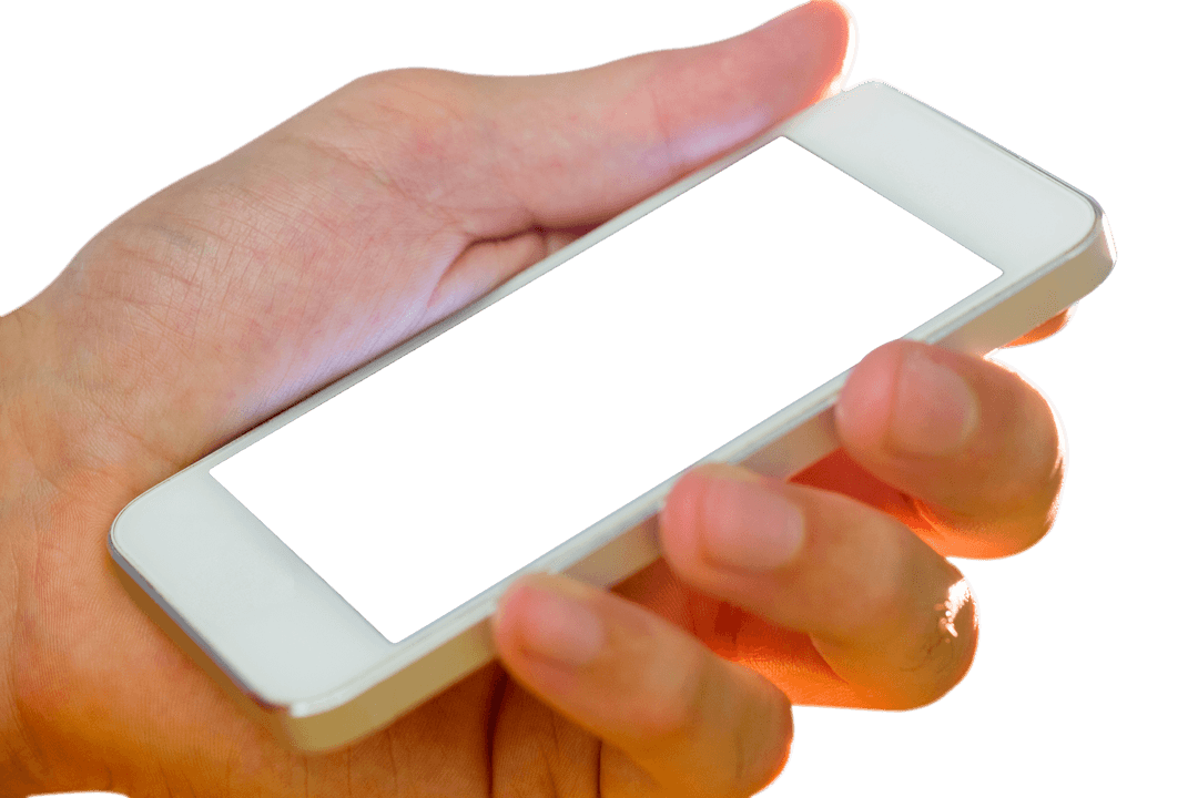 Transparent Smartphone Held by Hand with Copy Space