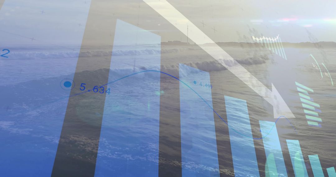 Data Visualization and Insights Over Ocean Backdrop