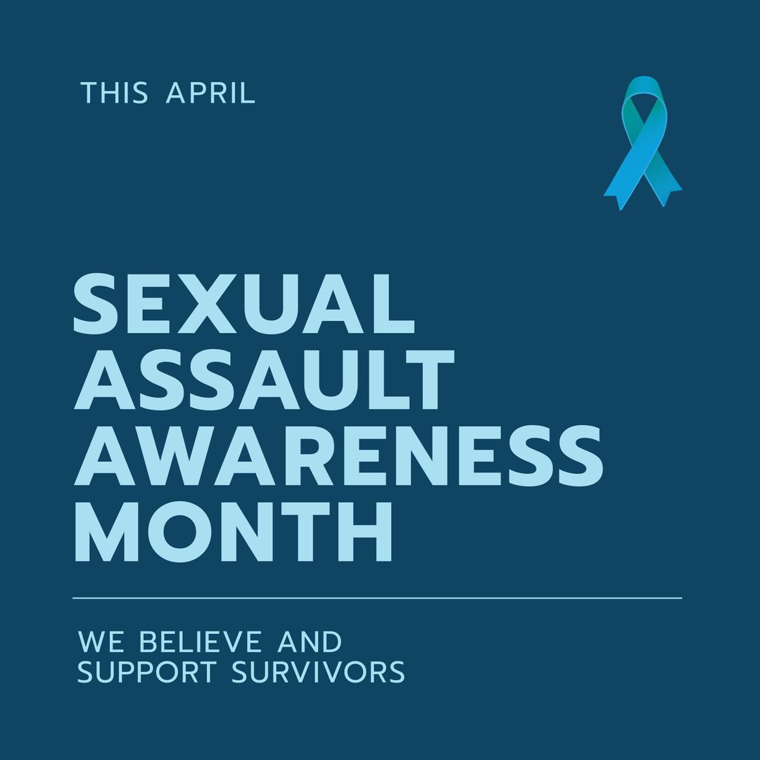 Sexual Assault Awareness Month Support Concept with Ribbon