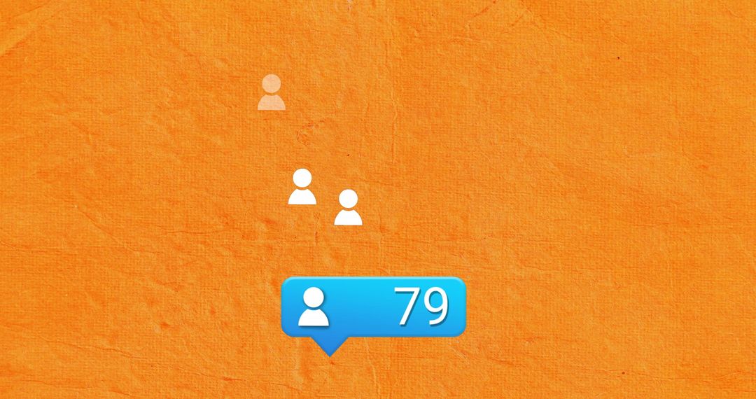 Network Connections with Digital Icons on Orange Background