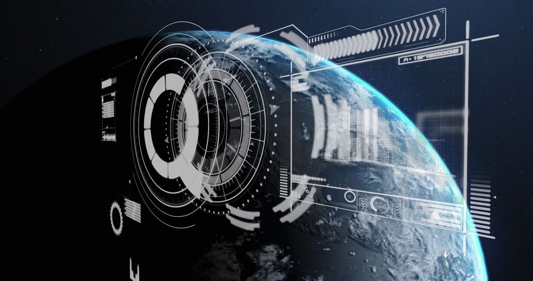 Global Business Data Visualization Concept with Technology Interface