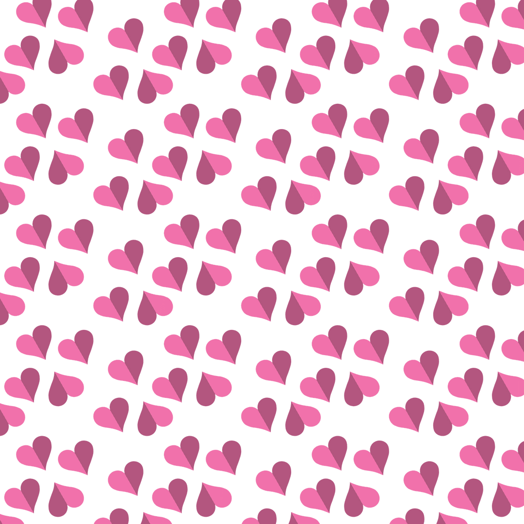 Pink Heart Pattern on Transparent Background for Valentine's Day Love