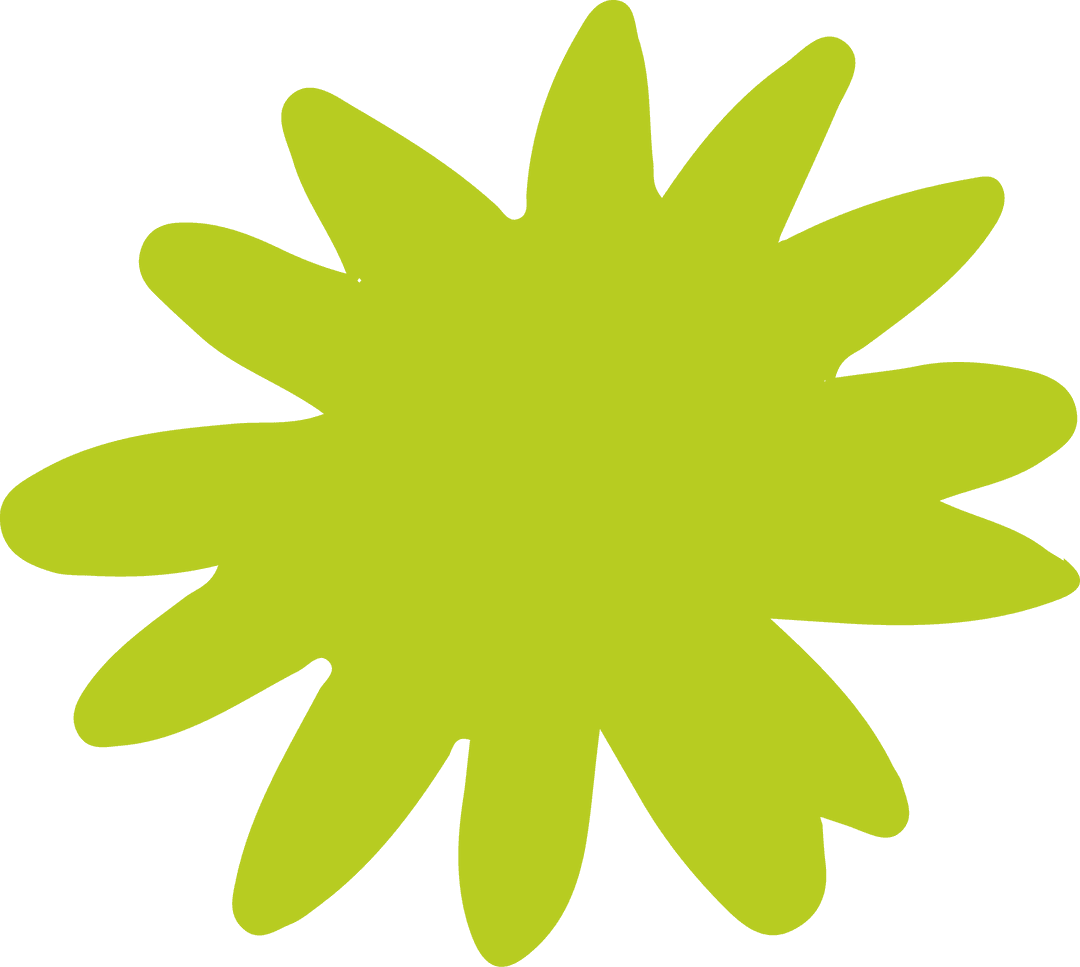Vivid Green Starburst Shape on Transparent Background