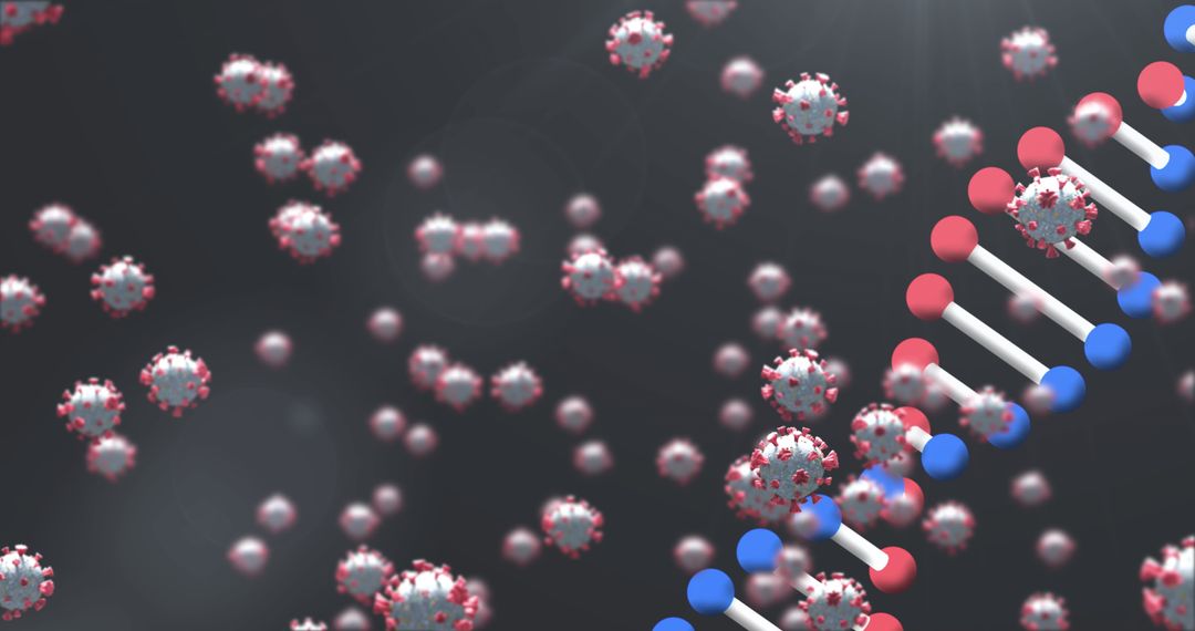 DNA Helix and Coronavirus Cells in Motion for Pandemic Concepts