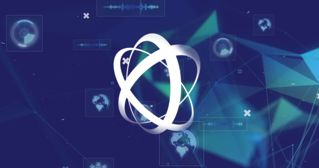 Abstract Digital Shape and Plexus Network on Blue Tech Background