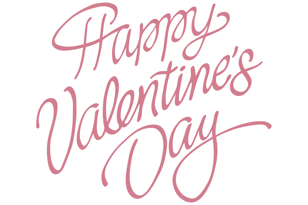 Romantic Valentine’s Day Greeting with Transparent Background