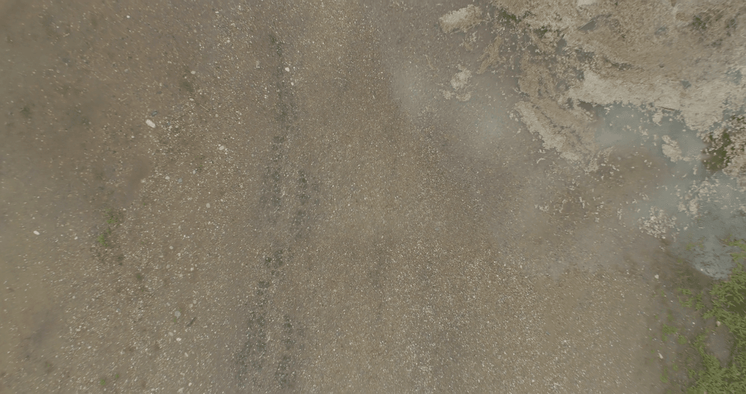 Transparent aerial view of earth's textured brown surface