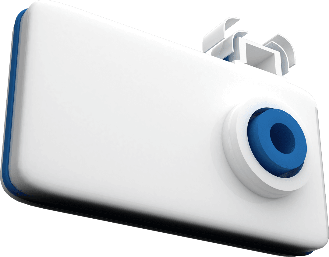 Digital White Camera Vector on Transparent Background