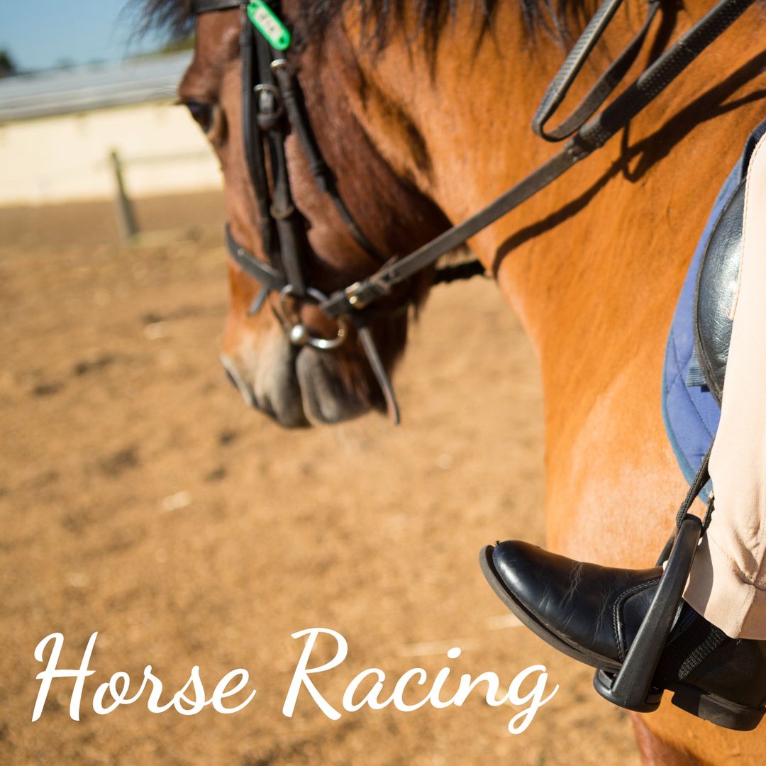 Caucasian Boy Riding Horse on Ranch for Horse Racing Event - Download Free Stock Templates Pikwizard.com