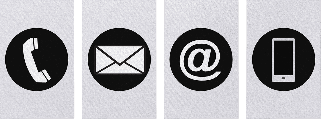 Transparent Vector Communication Icons Set on Circular Background