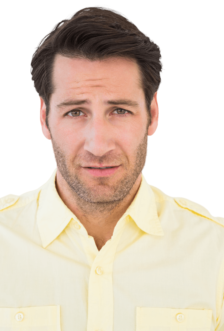 Transparent Image of Man Showing Confused Expression