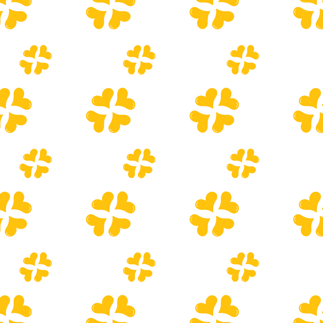 Yellow Heart Pattern on Transparent Background Illustration