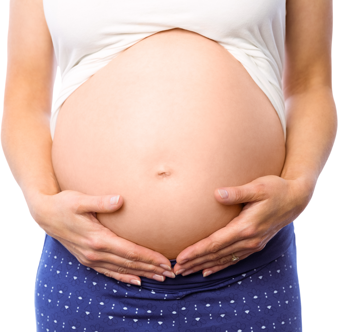 Close-up Transparent Image of Pregnant Woman Holding Bump - Download Free Stock Images Pikwizard.com