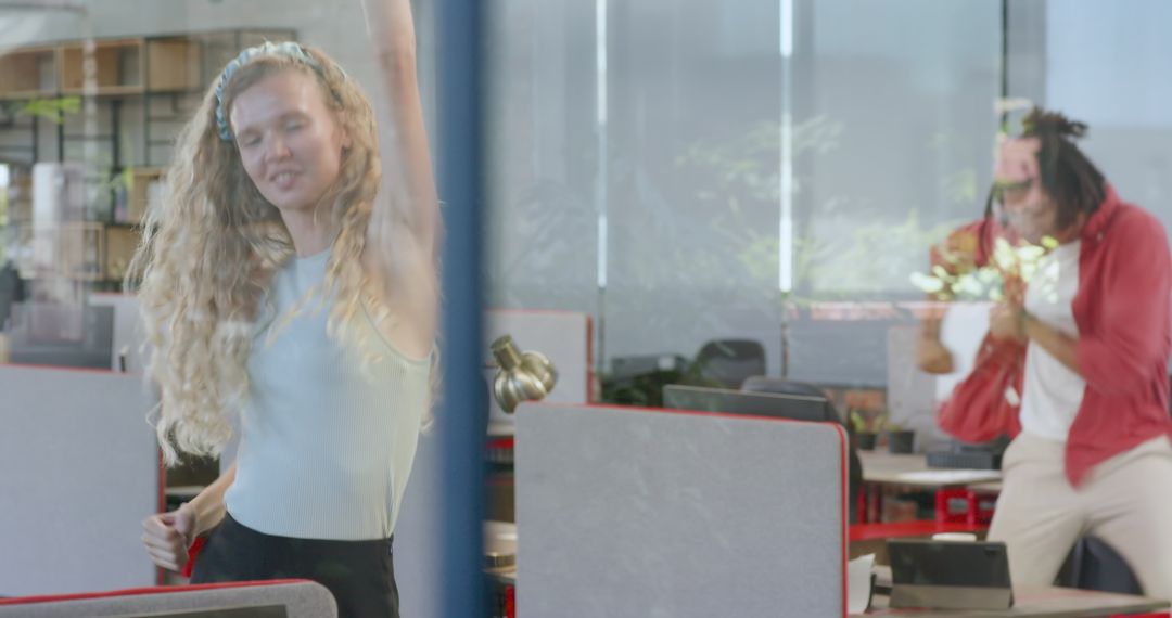 Young Professionals Energized in Modern Office Environment