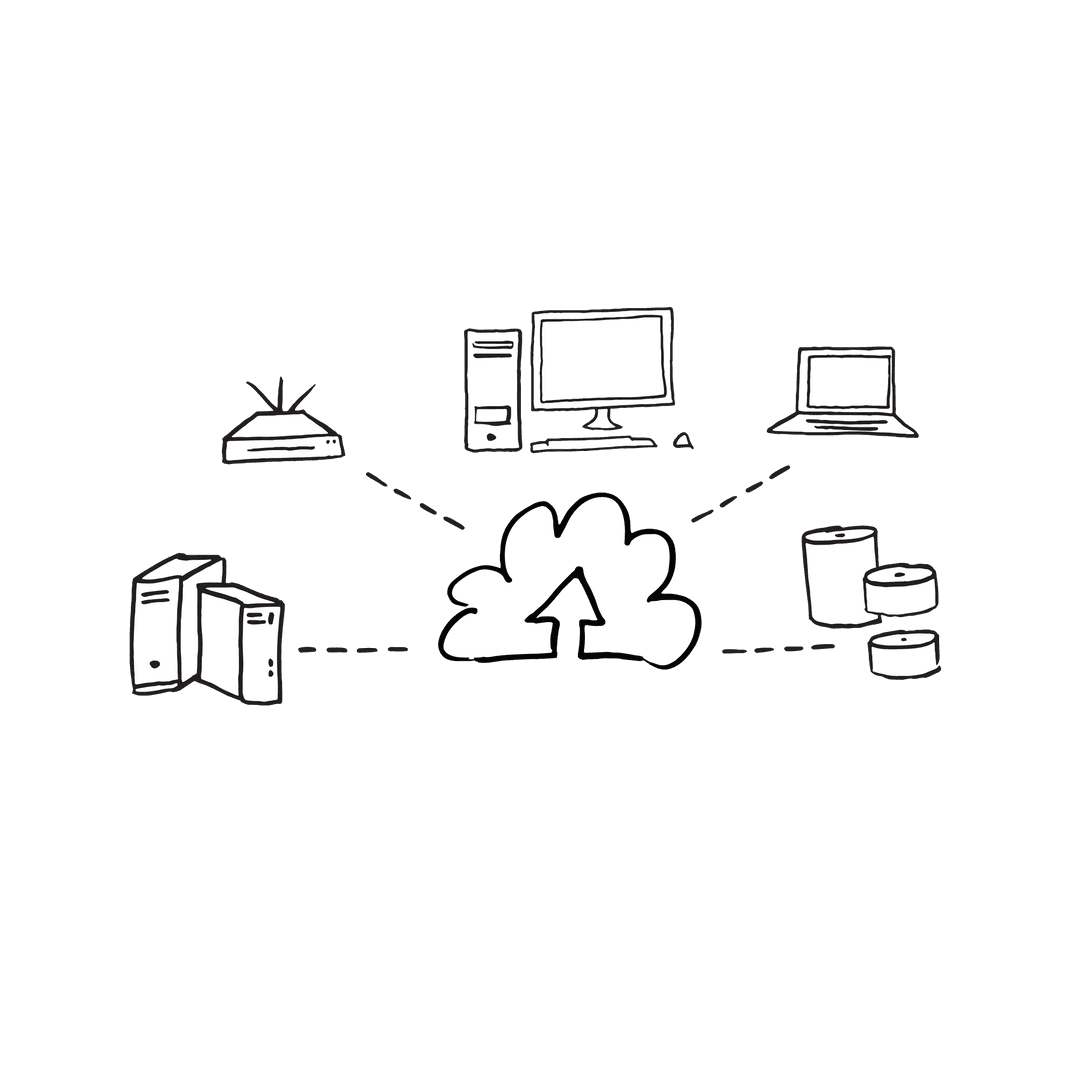 Transparent Network Technology Cloud Communication Illustration