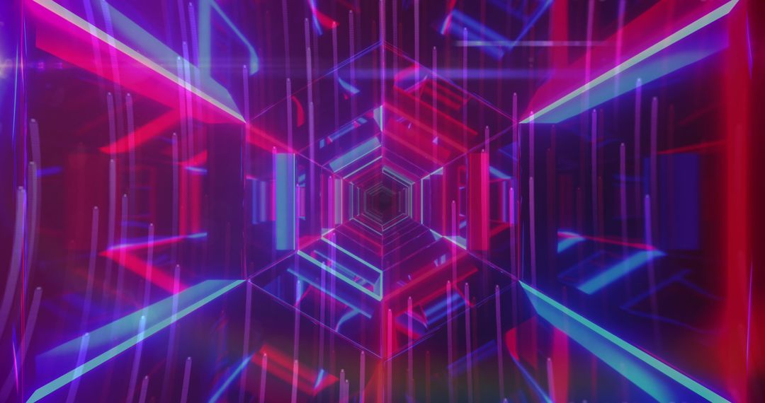 Futuristic Neon Tunnel with Vibrant Light Streaks