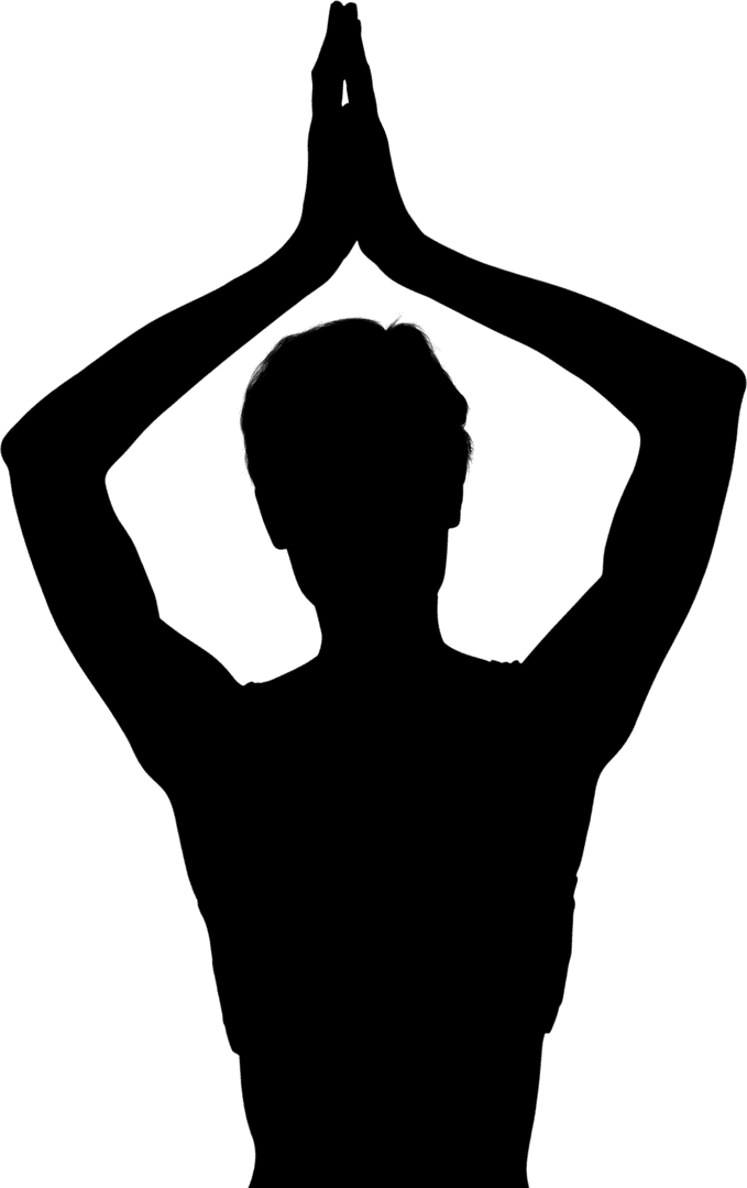 Woman Balancing in Tree Pose on Transparent Background