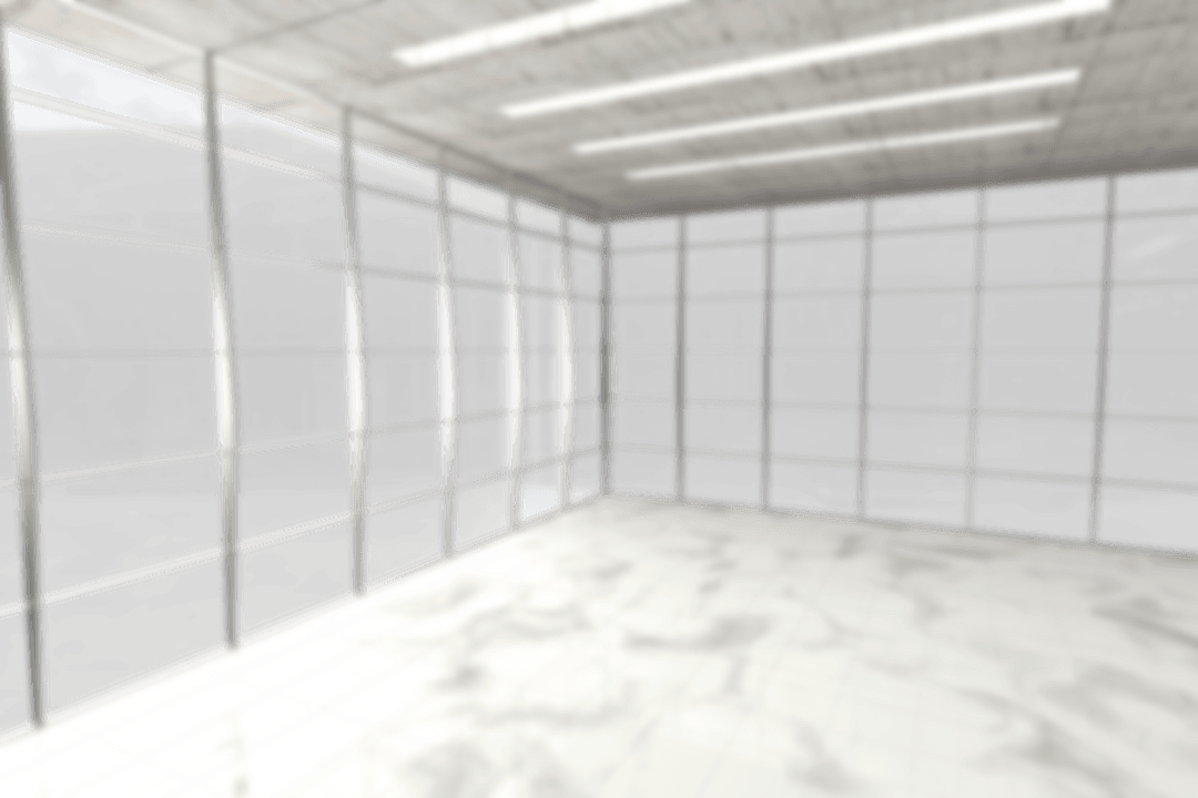 Transparent Modern Building Interior with Marble Floor