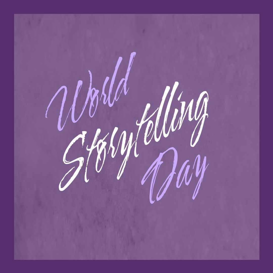 World Storytelling Day Purple Background Design