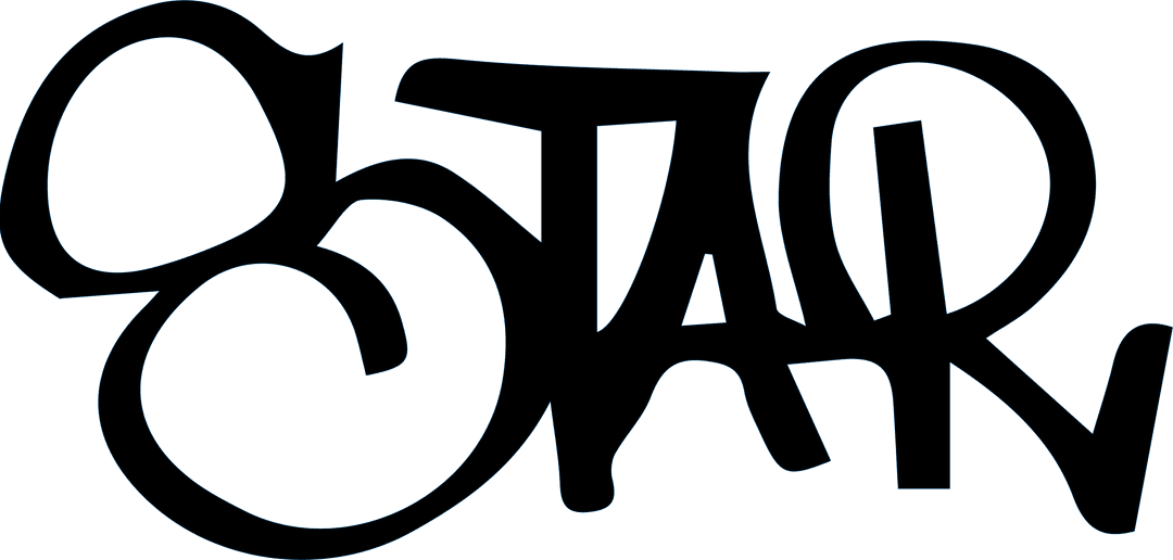 Bold Graffiti Typography 'STAR' on Transparent Background