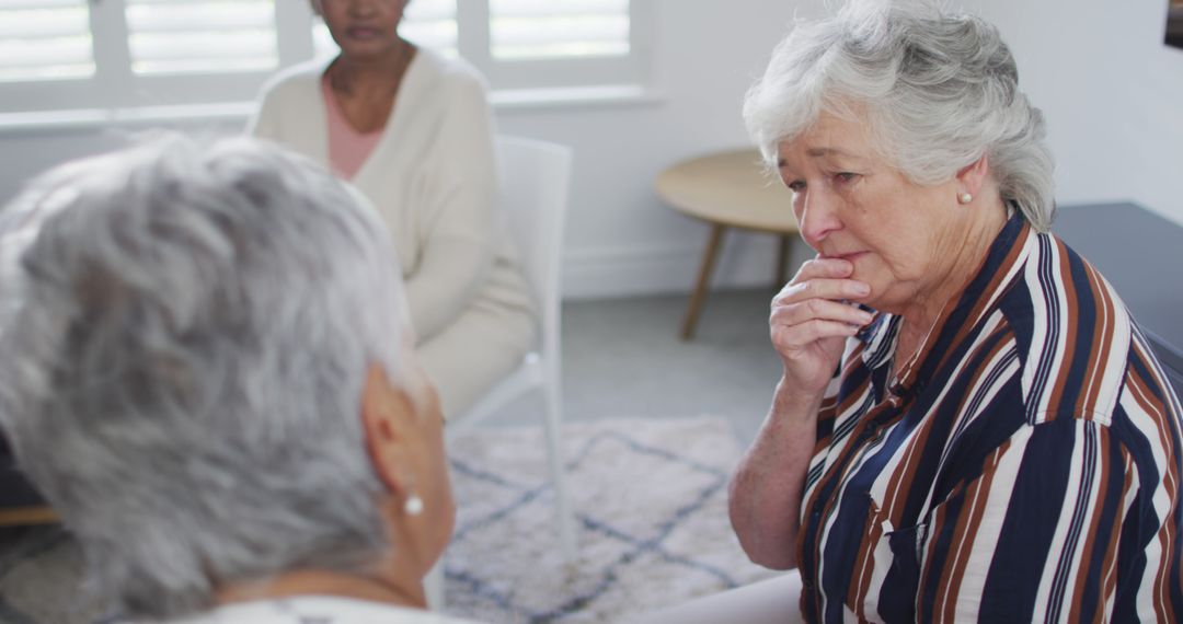 Concerned Senior Women Talking in Group Therapy Session - Free Images, Stock Photos and Pictures on Pikwizard.com