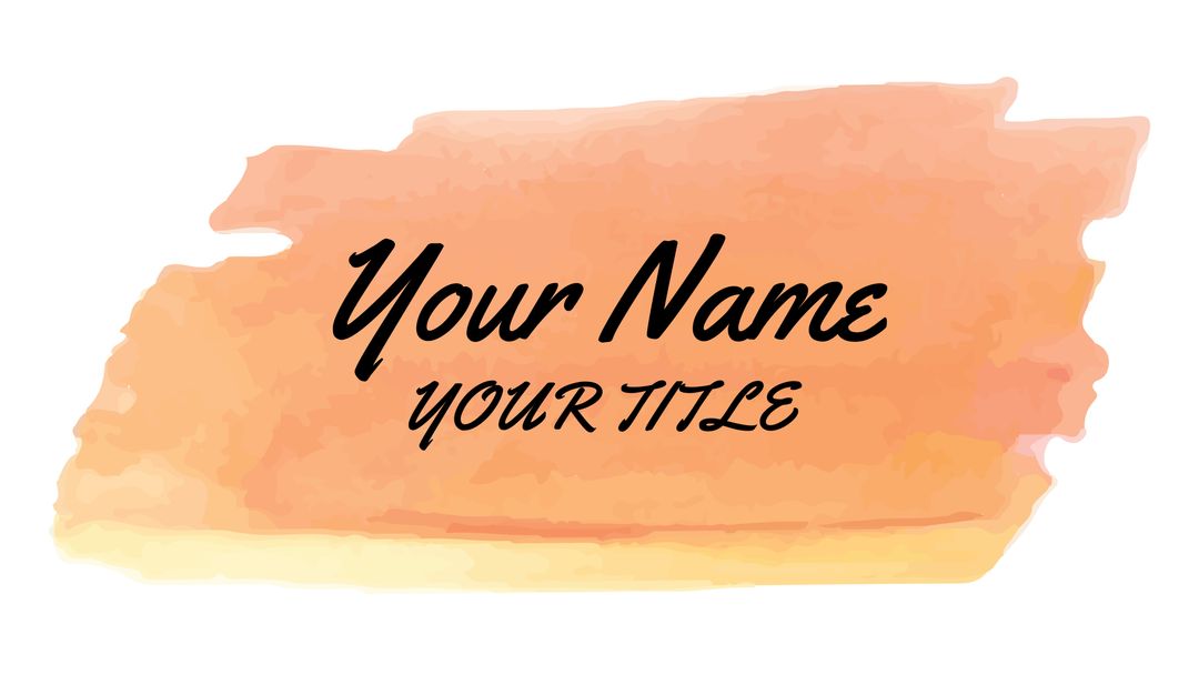 Elegant Watercolor Name Tag Template for Personal Branding - Download Free Stock Templates Pikwizard.com