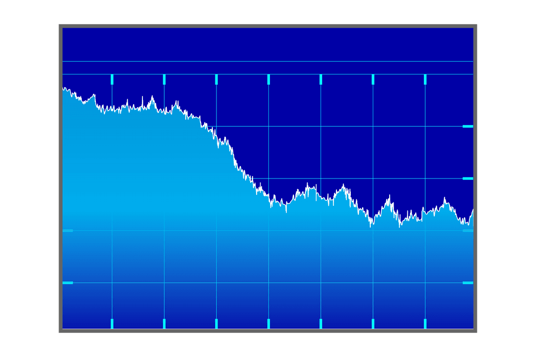 Digital Chart Decline on Transparent Background