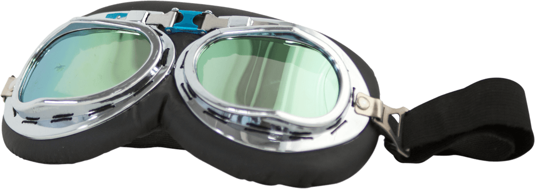 Vintage Aviator Goggles with Transparent Reflections