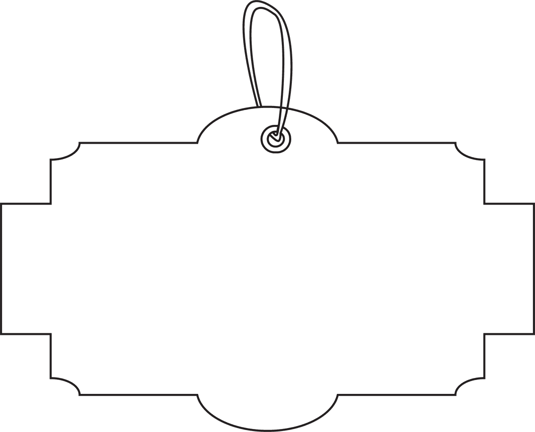 Blank Vintage Label with Border on Transparent Background