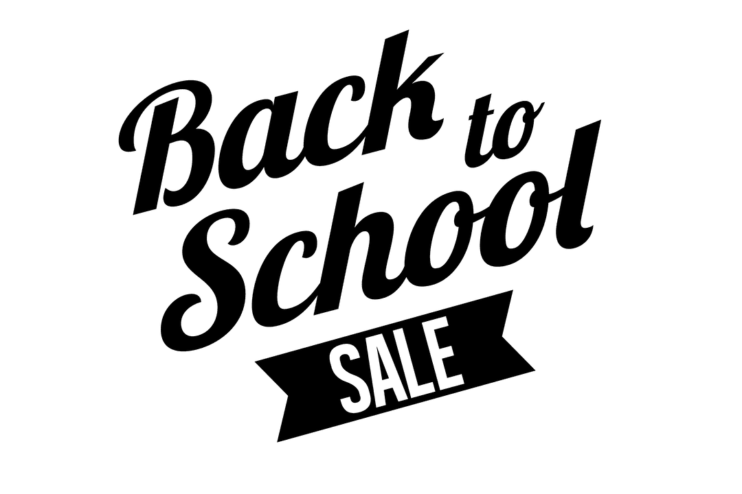 Back to School Sale Text on Transparent Background