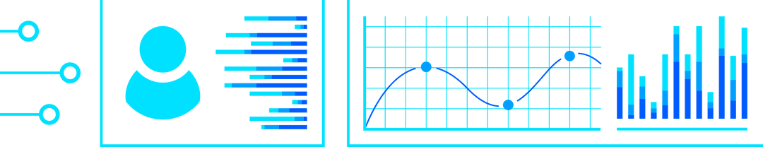Modern Flat Design Data Charts on Transparent Background