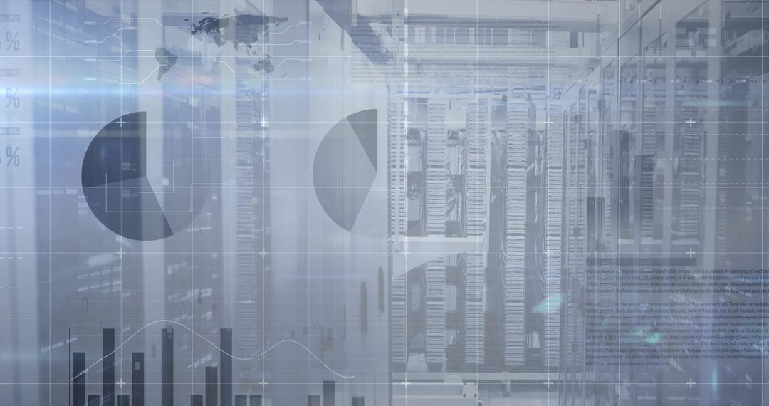 Abstract Data Center Analytics Concept with Server Racks