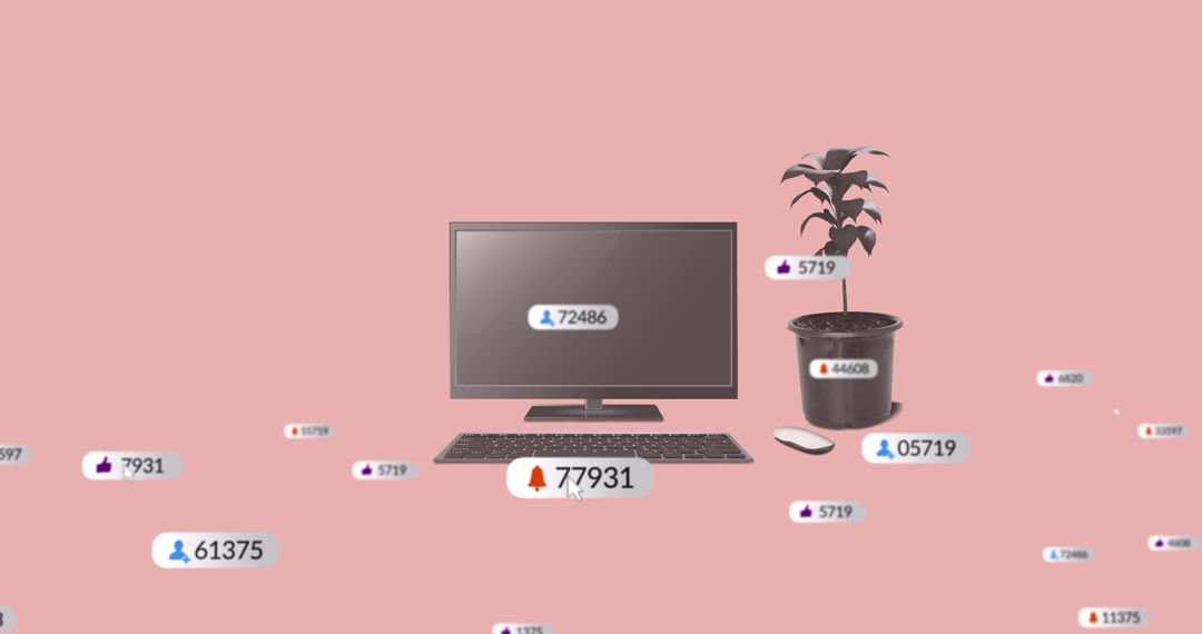 Social Media Engagement Notifications on Computer Screen