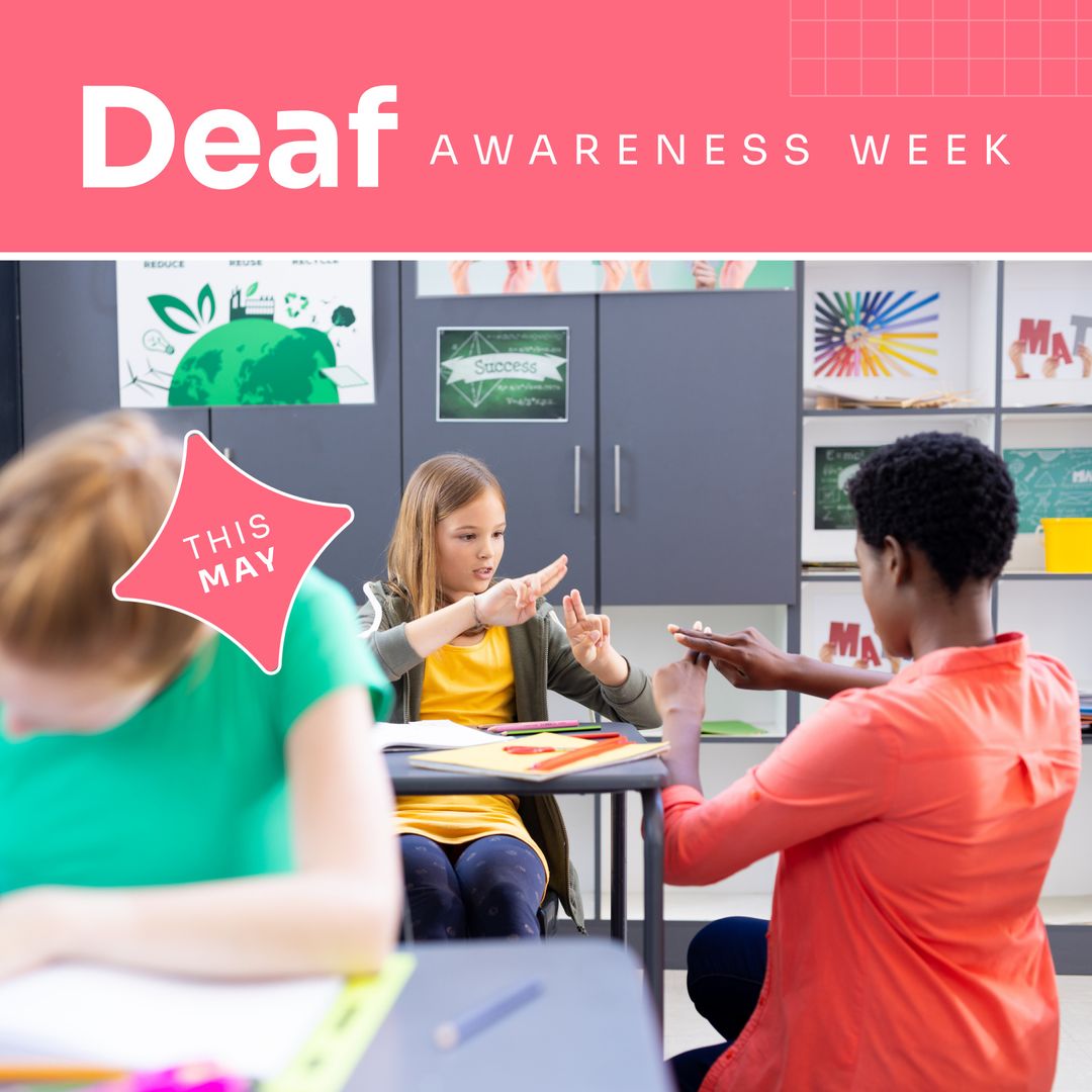 Deaf Awareness Week: Children Communicating Using Sign Language in Classroom