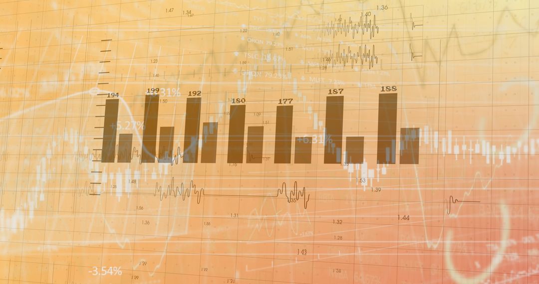 Financial Data Analysis with Abstract Digital Overlay