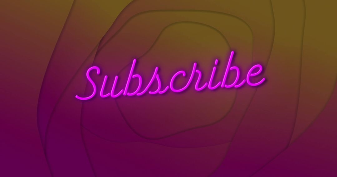 Neon Subscribe Sign with Layered Gradient Background