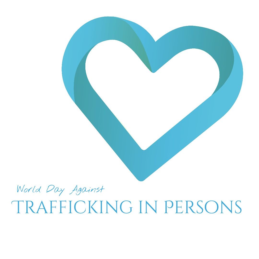 World Day Against Trafficking in Persons Poster with Blue Heart - Download Free Stock Templates Pikwizard.com