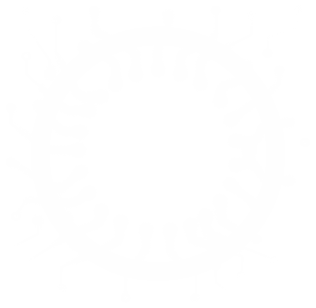 Transparent Circle of Stylized Figures Holding Hands