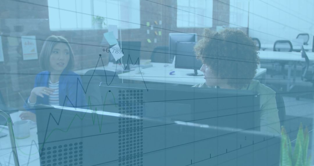 Financial Data Processing with Diverse Professionals in Modern Office