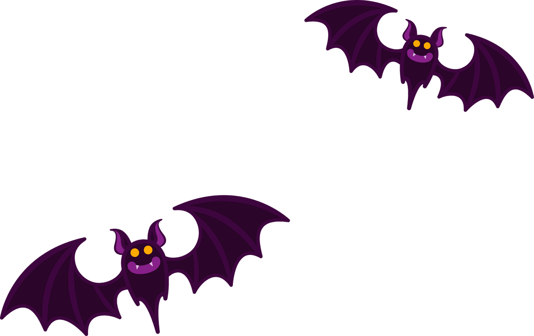 Playful Cartoon Bats with Transparent Background for Digital Projects