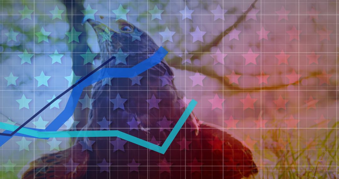 Rising American Economy Concept with Eagle and Graphs