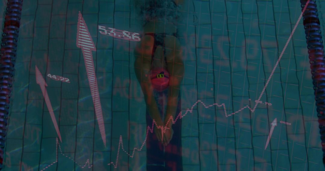 Dynamic Swimmer Diving Amid Financial Growth Concepts