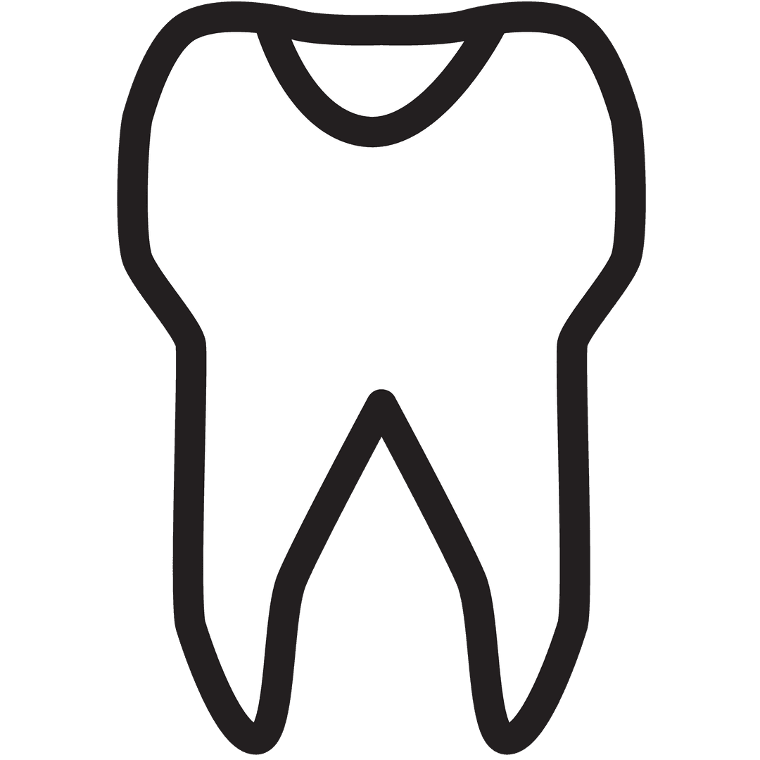 Digital Vector Illustration of White Tooth on Transparent Background