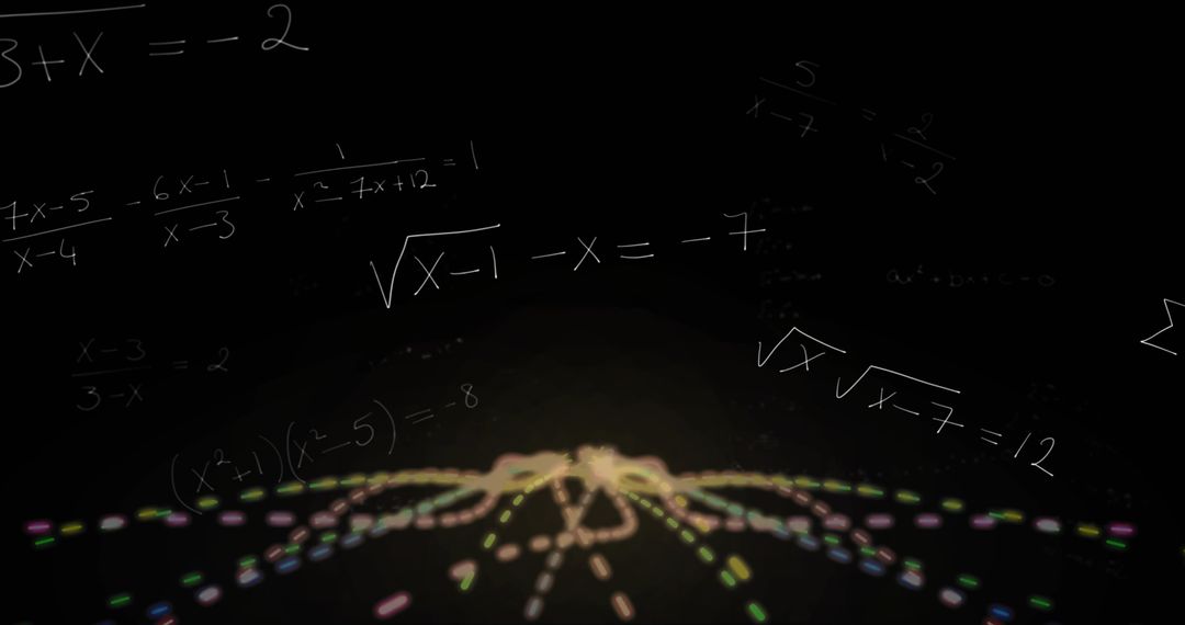 Futuristic Digital Path with Mathematical Equations