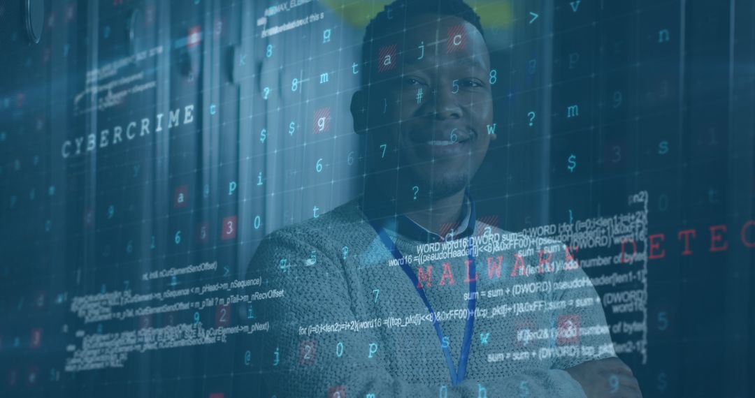 Cybersecurity Professional Working with Data in Server Room