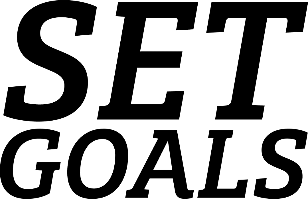 Transparent Set Goals Word Art Design